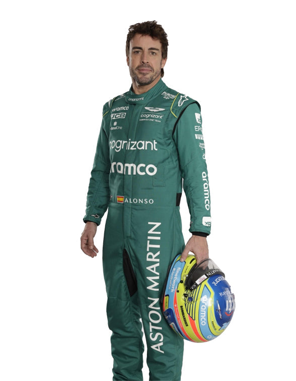 2023 Fernando Alonso Aston Martin F1‑Style Printed Race Suit