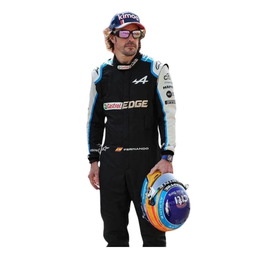 2021 Fernando Alonso Alpine F1‑Style Printed Race Suit