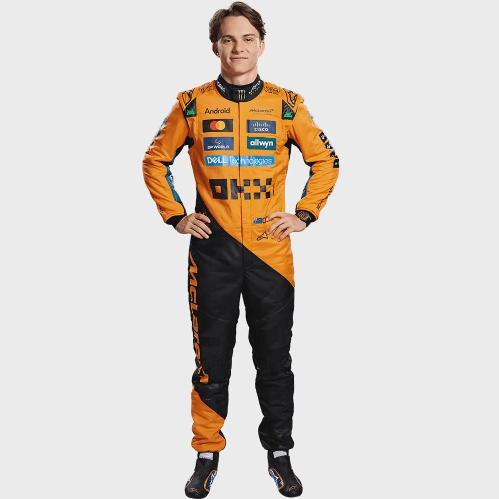 Oscar Piastri McLaren 2025 F1 Suit – High-Quality Printed Racing Suit