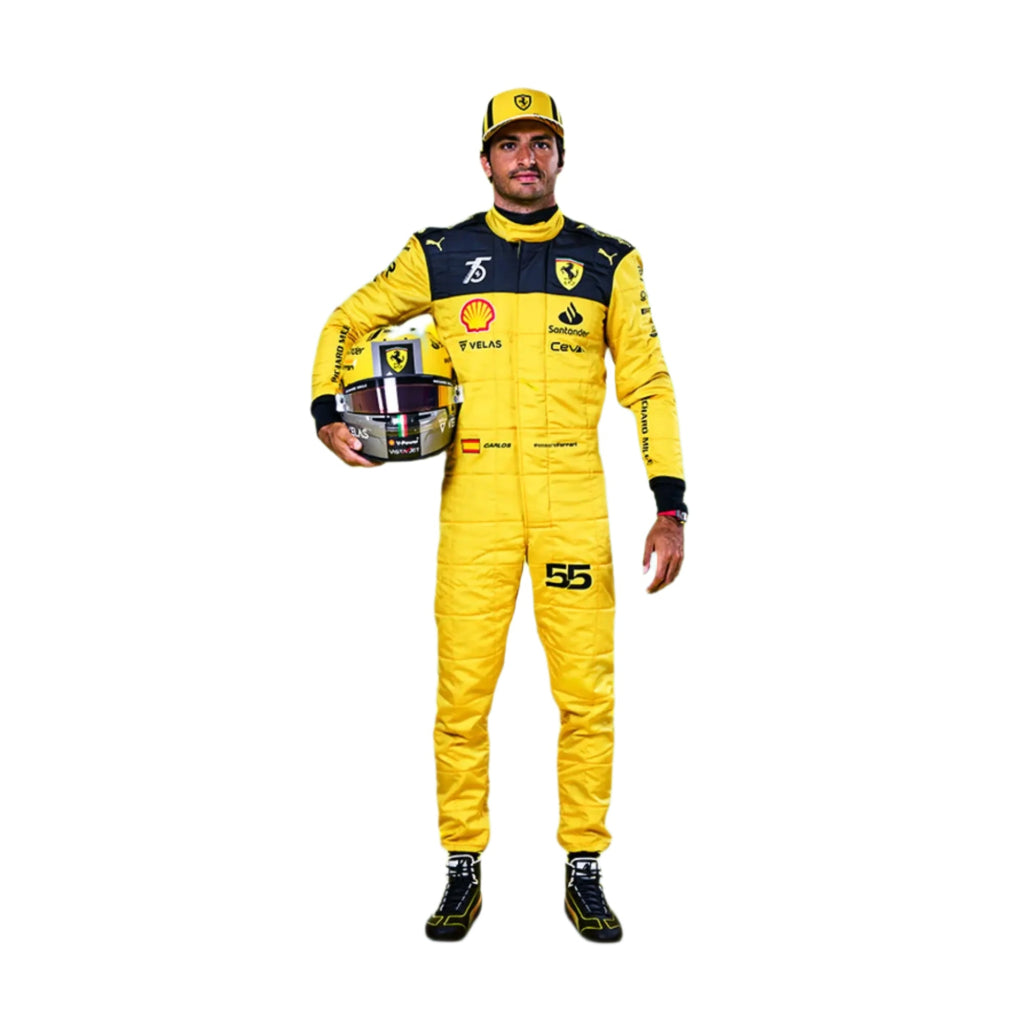 Carlos Sainz 2022 Ferrari Karting Race Suit Replica Design - My Racing Suits